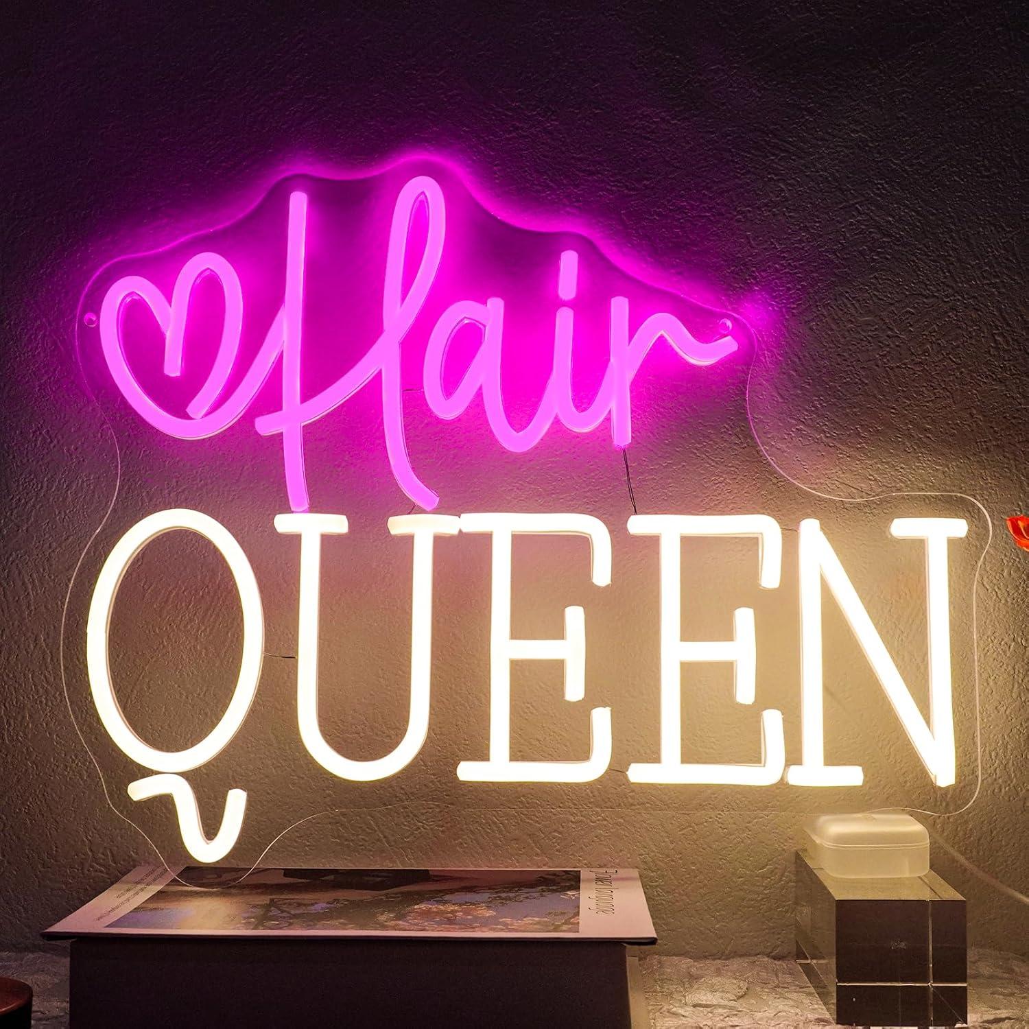 Beauty And Makeup Studio - Hair Queen Neon Sign Dimmable Barber