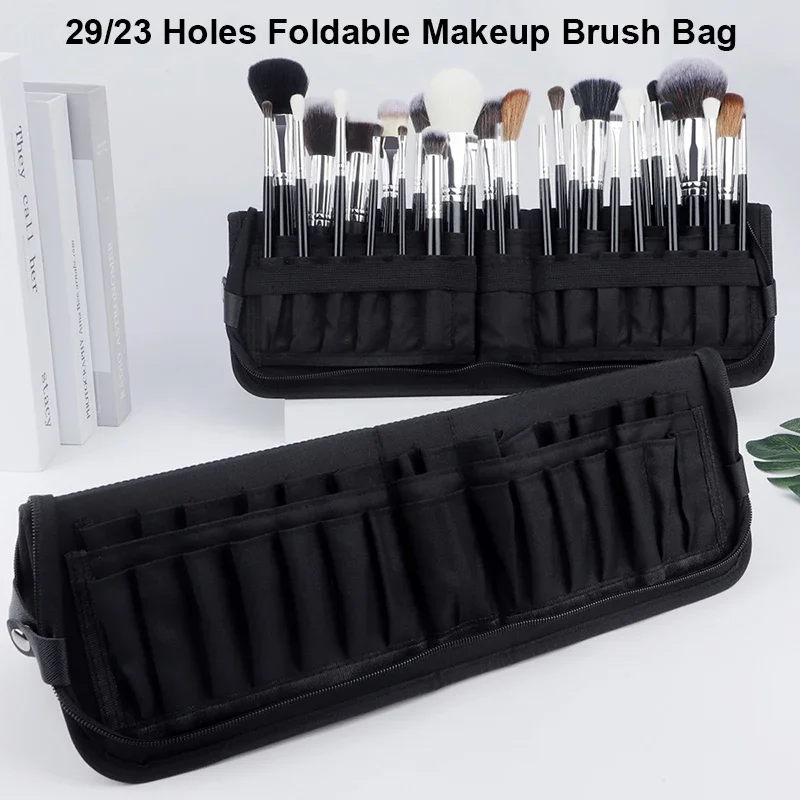 Beauty Bag Makeup - 29/23 Holes Foldable Makeup Brush Bag