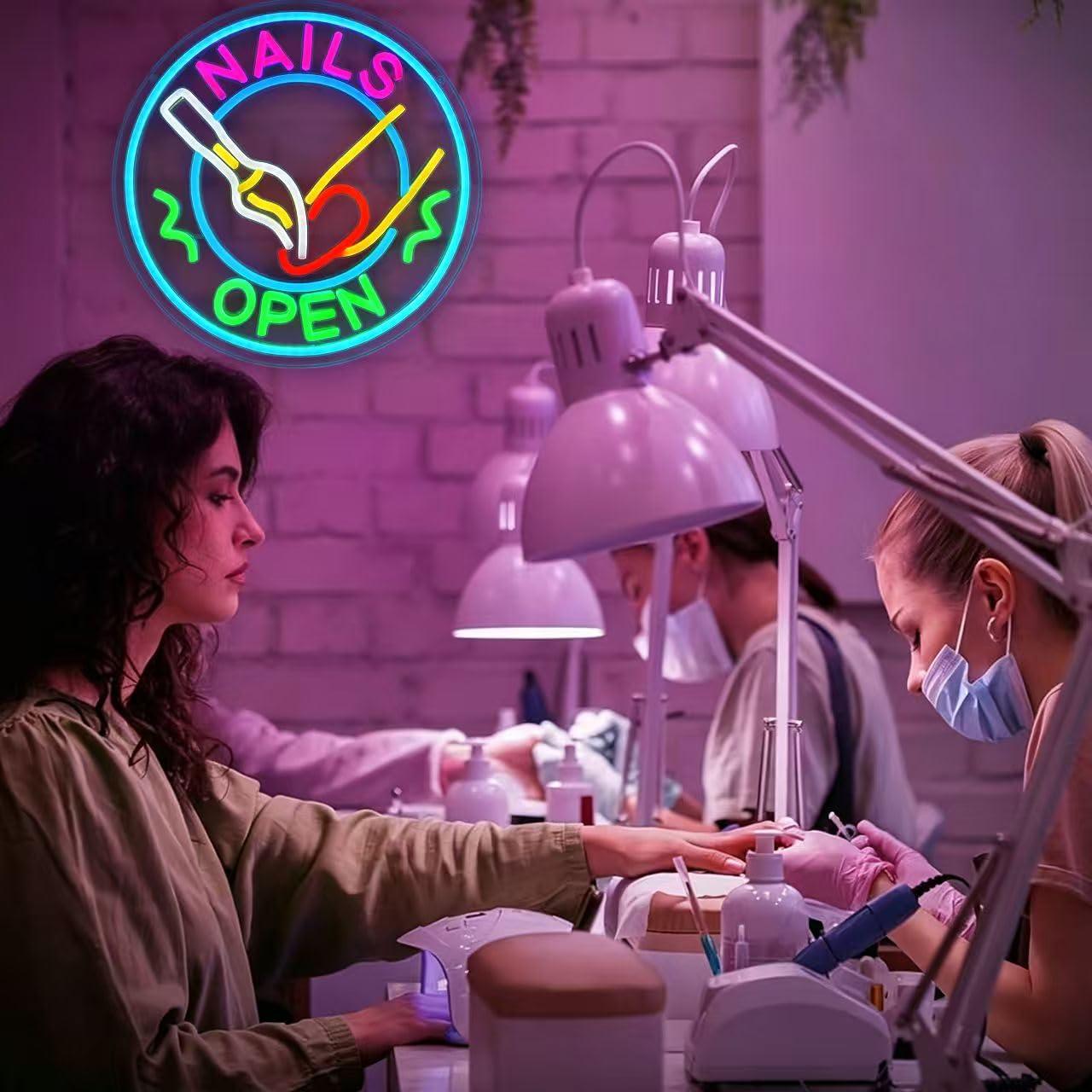 Nails Open Neon Sign USB Dimma - Beauty And Makeup Studio ulasan dan harga