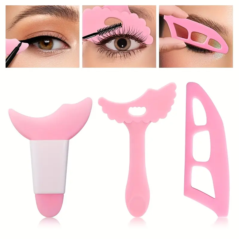 3Pcs Silicone Eye Makeup Stenc - Beauty Makeup Drawing ulasan dan harga