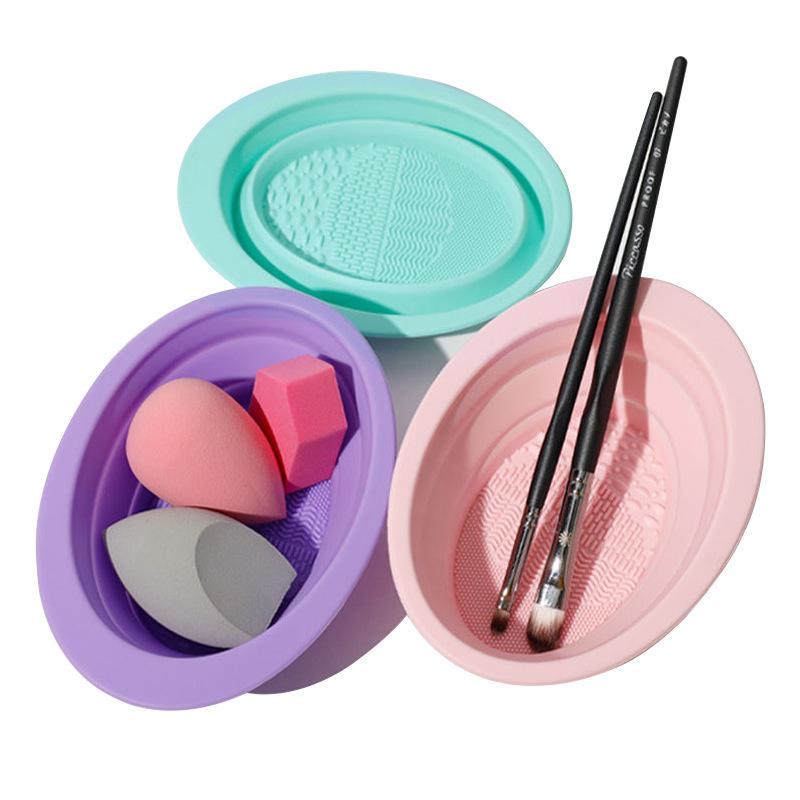 Folding Powder Puff Cleaning B - Makeup Brush Set ulasan dan harga