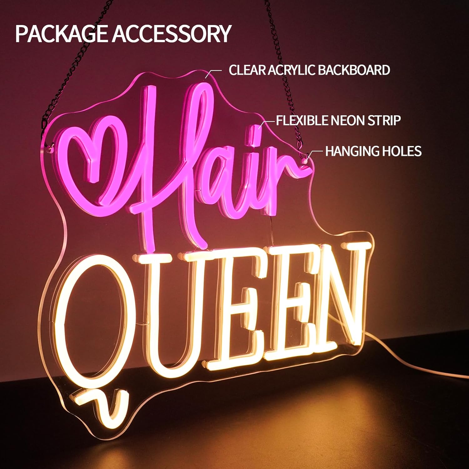 Hair Queen Neon Sign USB Power - Beauty Queen Makeup Studio ulasan dan harga