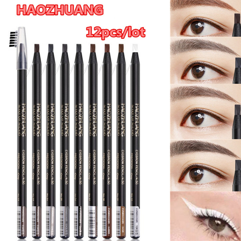 12PCS White Eyebrow Pencil Dra - Beauty Makeup Drawing ulasan dan harga