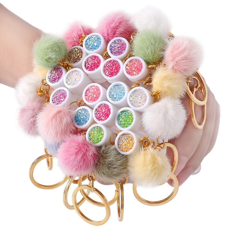 50/5pcs Gold Keychain Tube Eye - Beauty Makeup Youtube ulasan dan harga