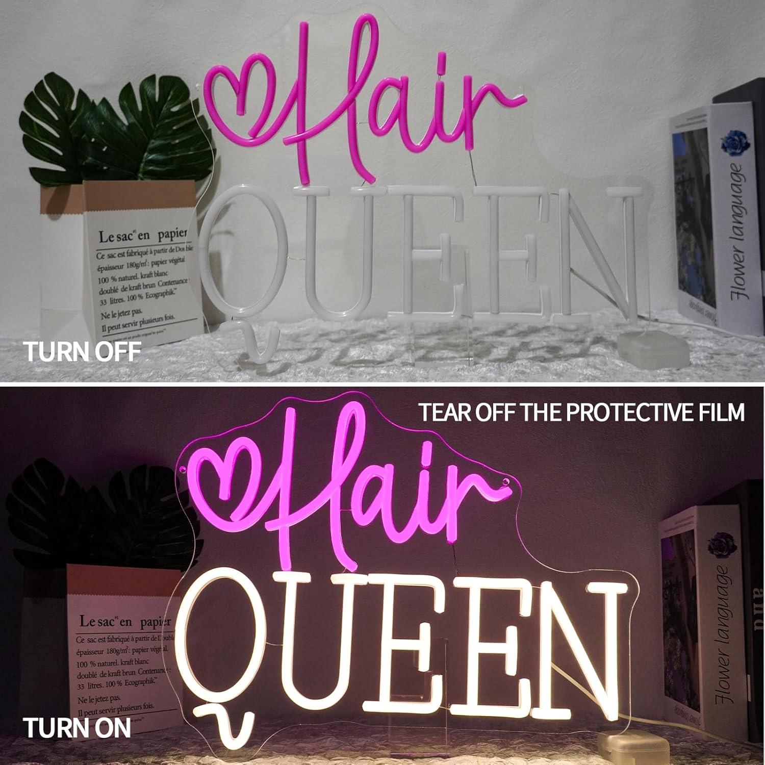 Hair Queen Neon Sign Dimmable  - Beauty And Makeup Studio ulasan dan harga