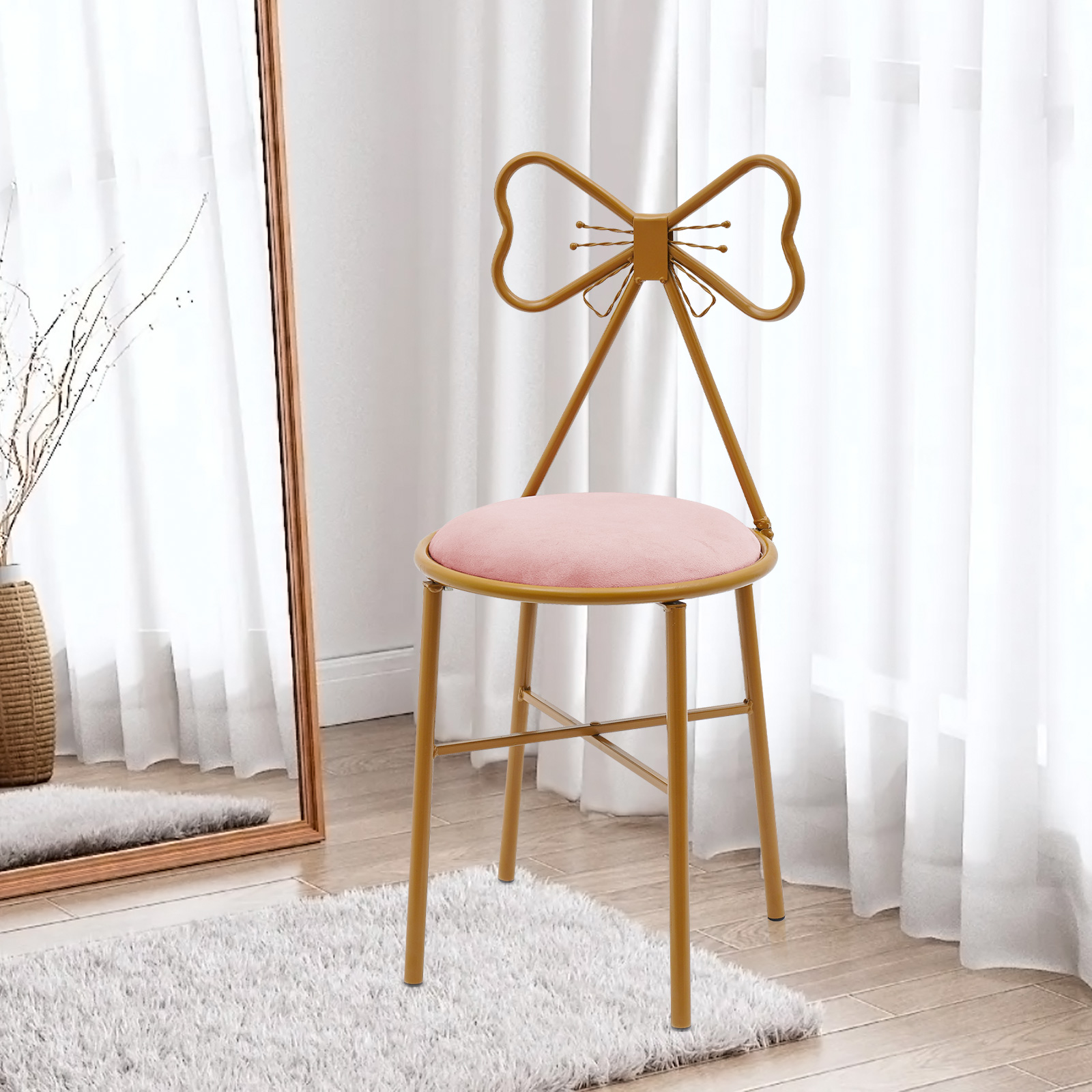 Butterfly Bow Tie Vanity Chair - Beauty Makeup Chair ulasan dan harga