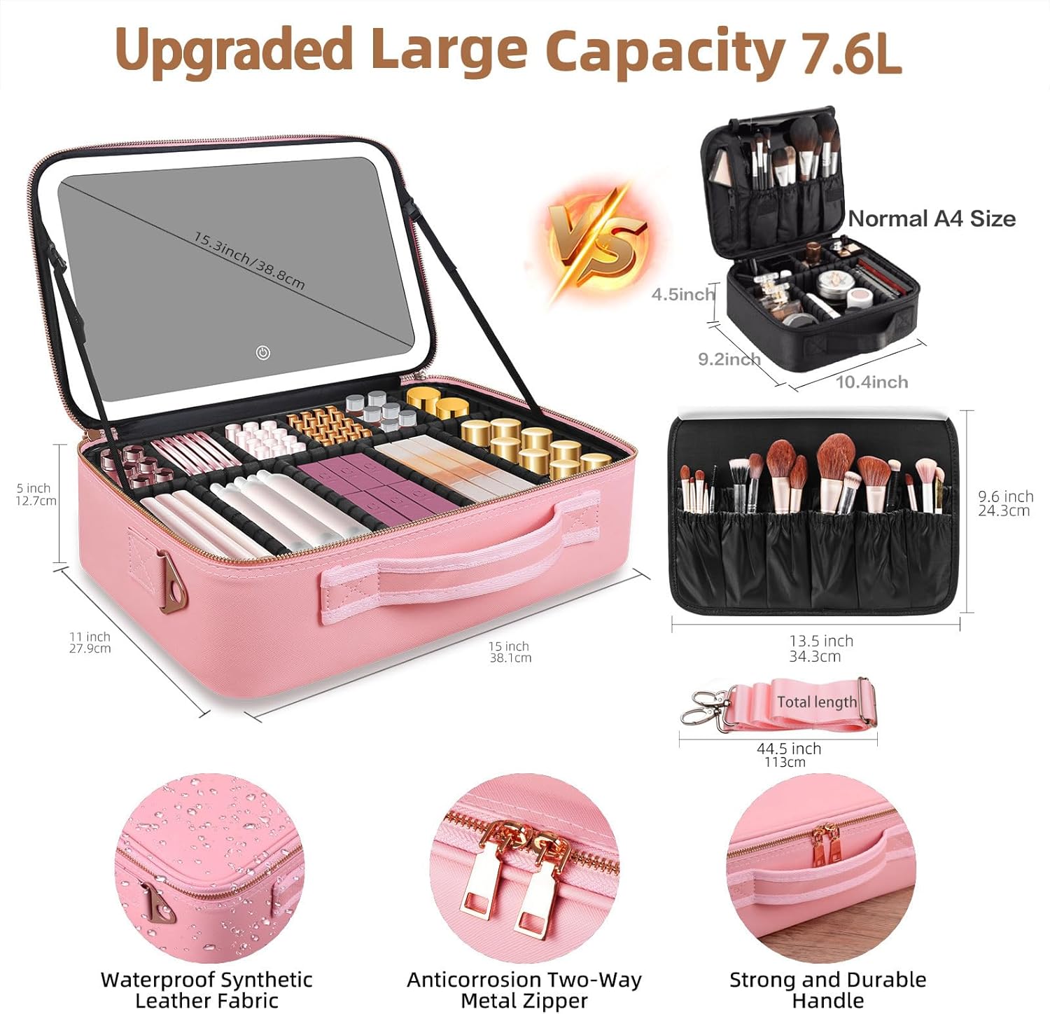 Large Capacity Makeup Bag 15'' - Beauty Bag Makeup ulasan dan harga